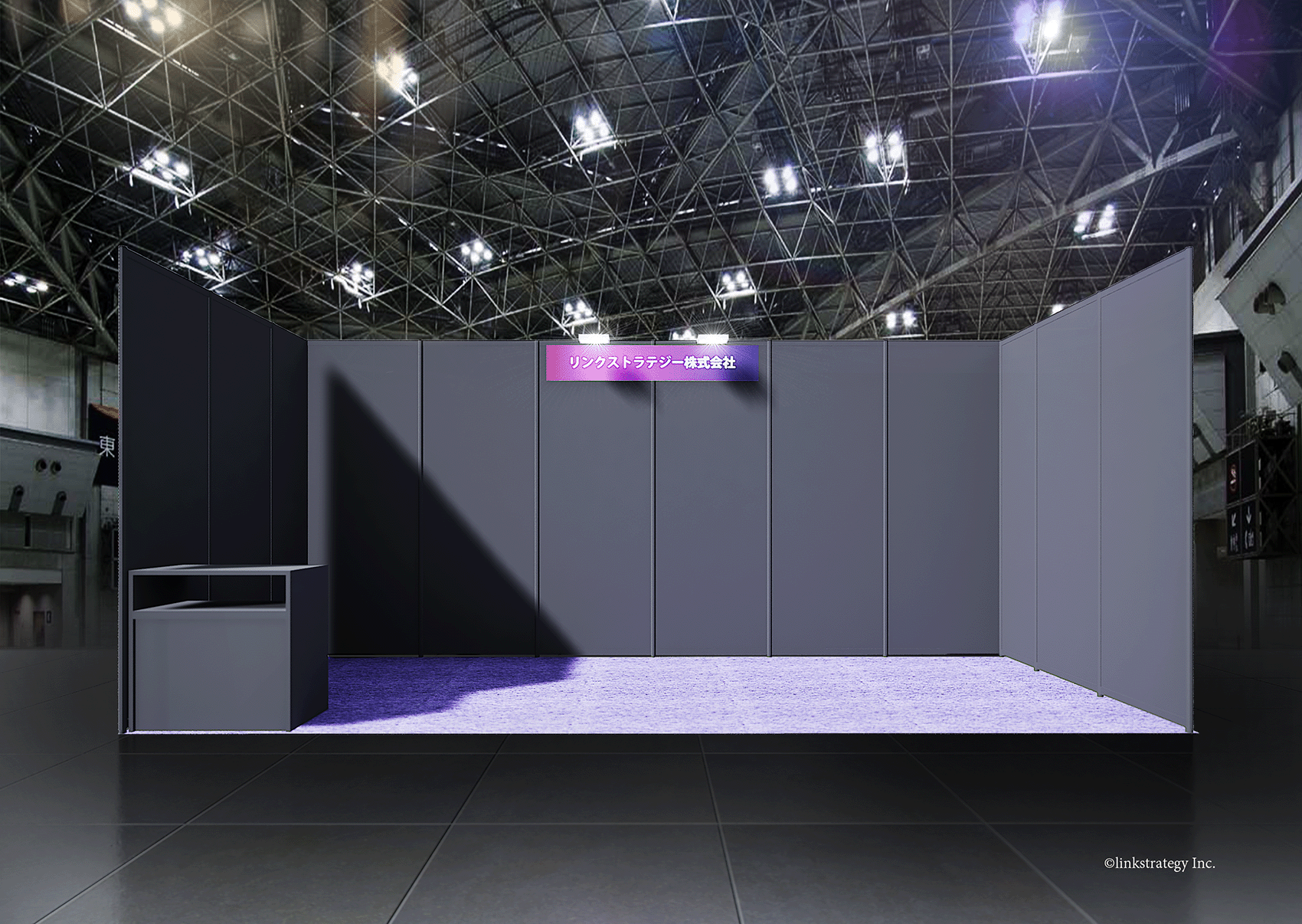 1小間 6m×2.7m ブラック 1面開放
